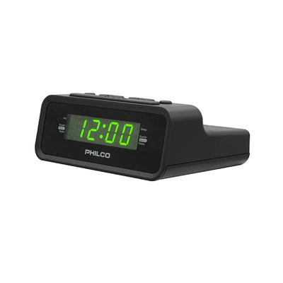 Radio Reloj Philco, Radio FM, Pantalla LED 0,6", Alarma Dual