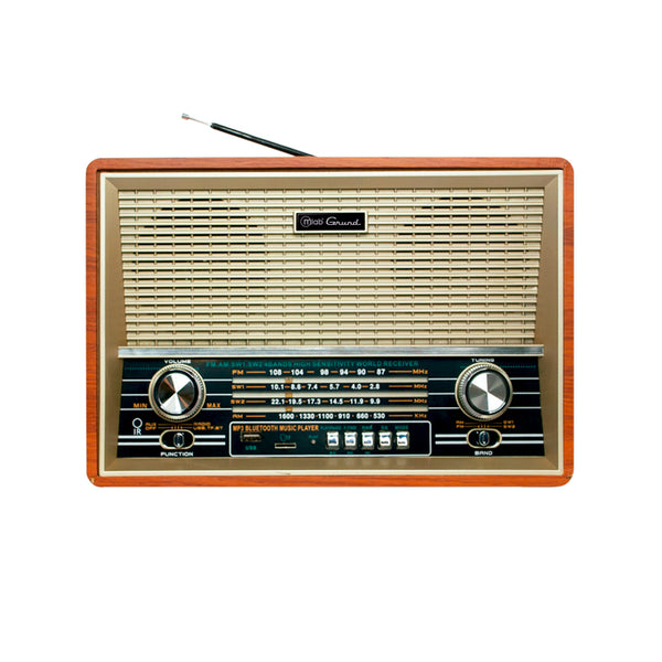 Radio Portátil Bluetooth Retro Grund Mlab Usb Am Fm Fj