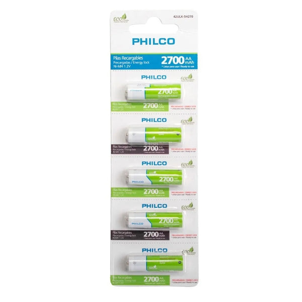 Blister 5 Pilas Philco Pre-Cargadas Aa 2700 Mah