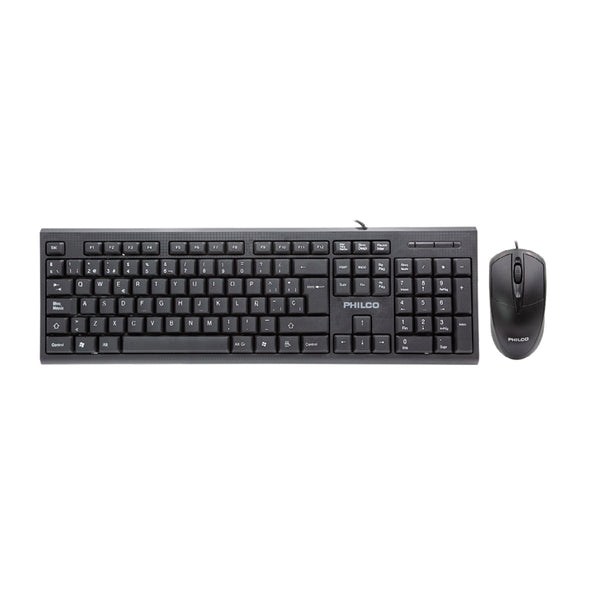 Combo Alámbrico Teclado + Mouse Philco 1200 Dpi