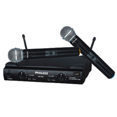 UHF Set de 2 Microfonos Inalambrico Philco