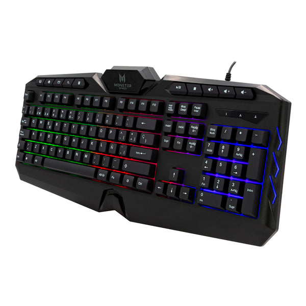 Teclado Gamer Monster Onset Rgb Qwerty Anti-ghosti