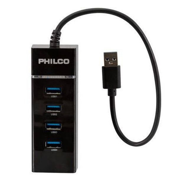 HUB Philco USB 3.0 de 4 Puertos Indicador de Luz