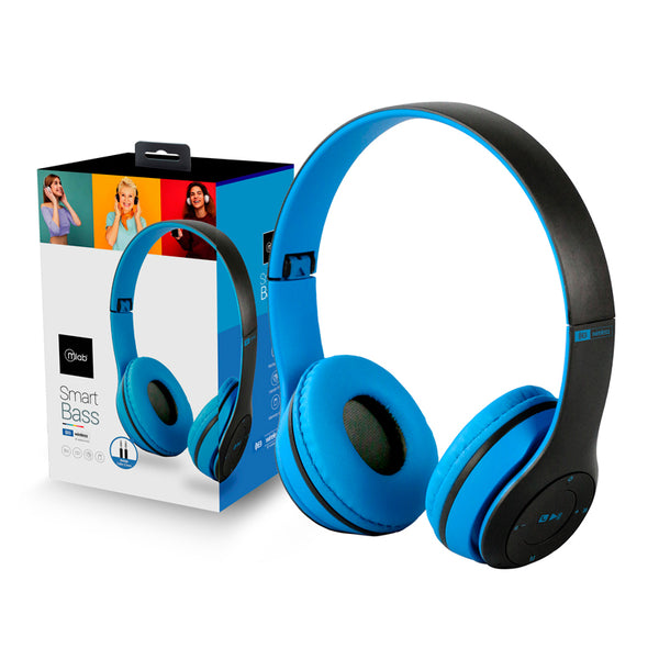 Audífonos Mlab Smart Bass 9067 Bluetooth Y Jack 3.5mm Azul