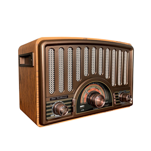 Radio Portátil Bluetooth Retro Sixtinna  Usb Am Fm Mlab