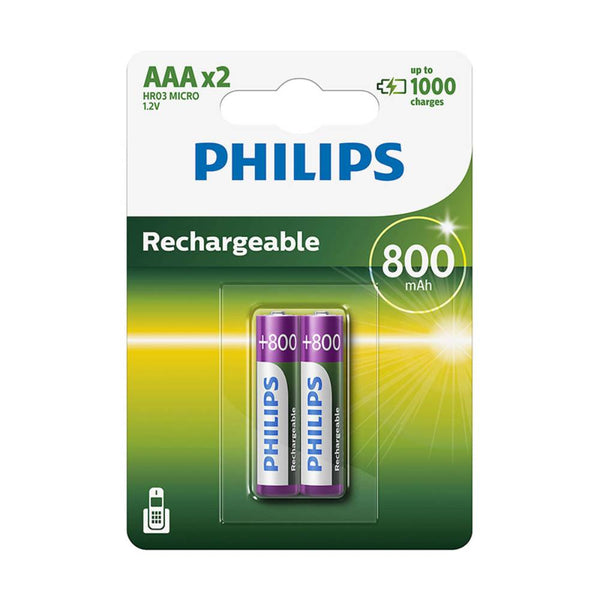 Philips Pila Recargable Ni-Mh Ready Aaa 800 mah  BLISTER 2 pcs