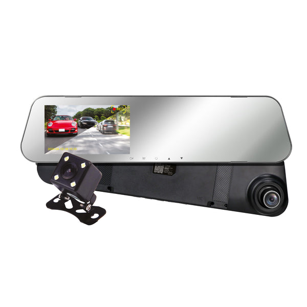 Cámara Espejo Auto DVR FHD 2 Cámaras Front 1080p Rear 720p Mlab