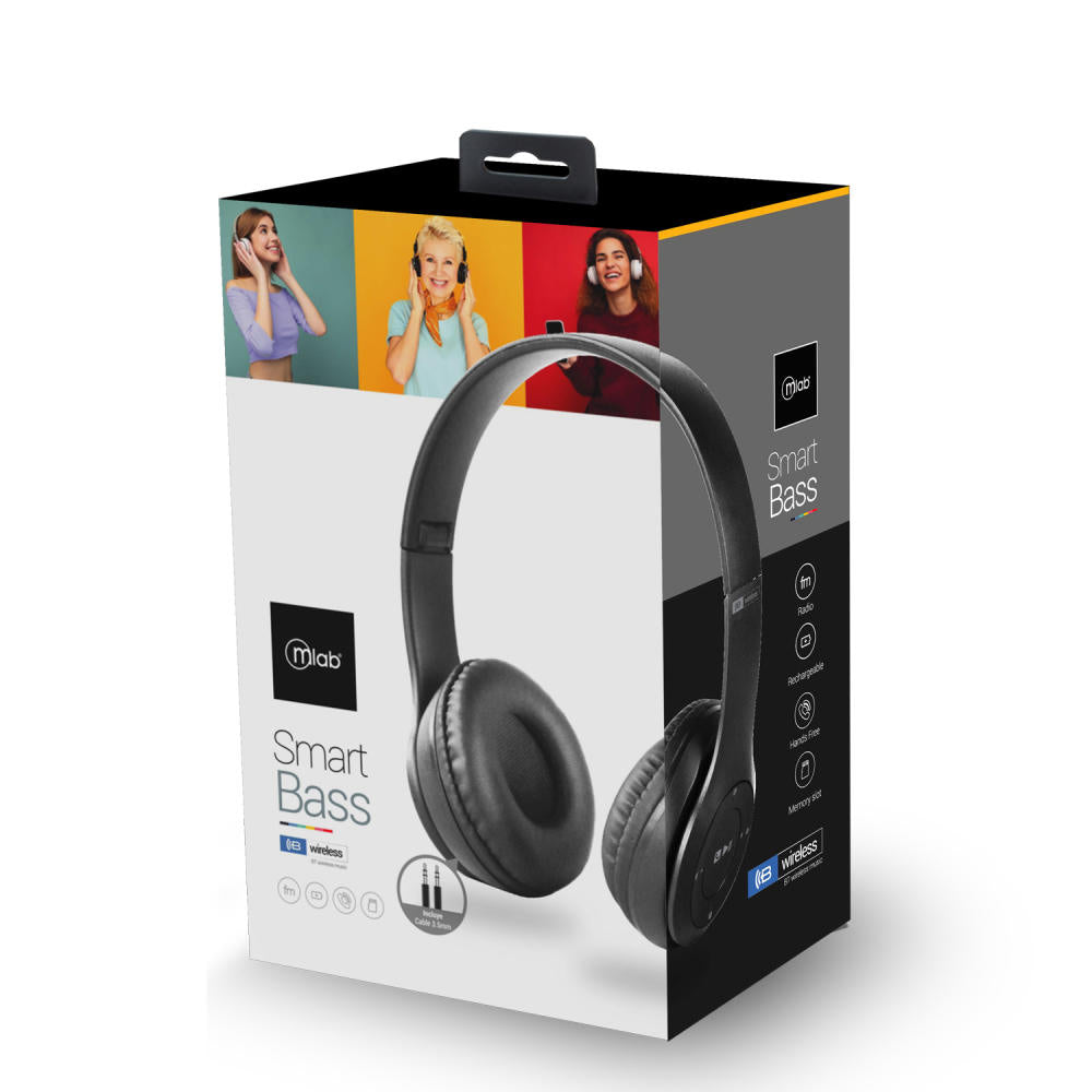 Audifono Over Ear Smart Bass Bluetooth Mlab Negro ❤️ Despacho