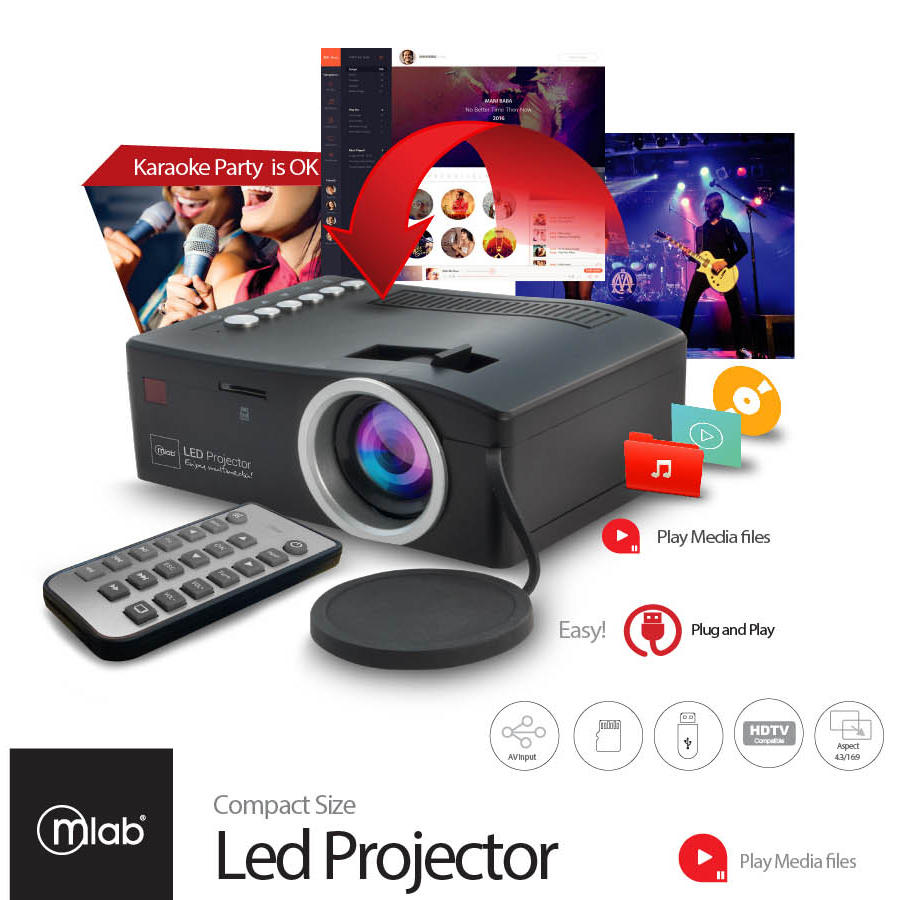 7837 – Video Proyector Led Proyector LED portátil – Microlab